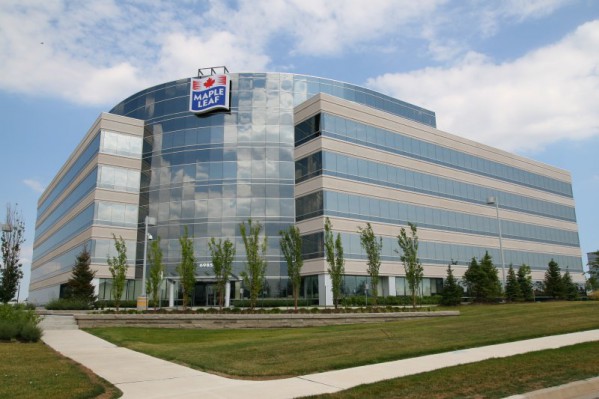 Maple Leaf Consumer Foods office building glass installation